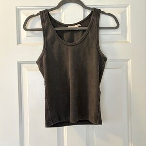 Charcoal Ribbed Tank Top